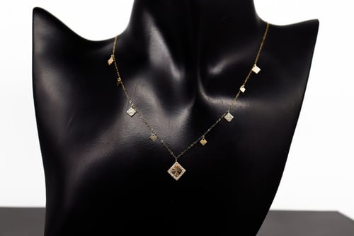 سلسال ذهب تصميم الماسي عيار 18