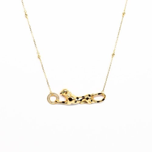 سلسال ذهب بانثر دوو كارتيه عيار 18 وزن 5.4 جرام