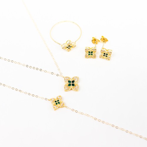 طقم روبيرتو كوين باللون الزيتي عيار 18