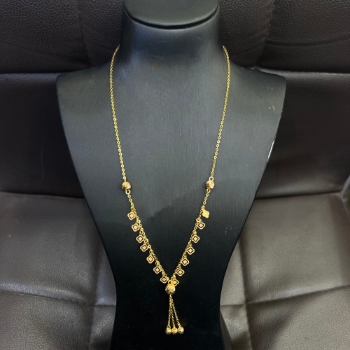 سلسال ذهب تصميم وردات الفان كليف عيار 21 وزن 4.4 ج...