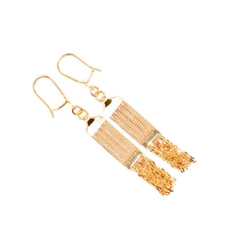 حلق ذهب راقي عيار 18 – تصميم متدلٍ أنيق - وزن 5 جر...