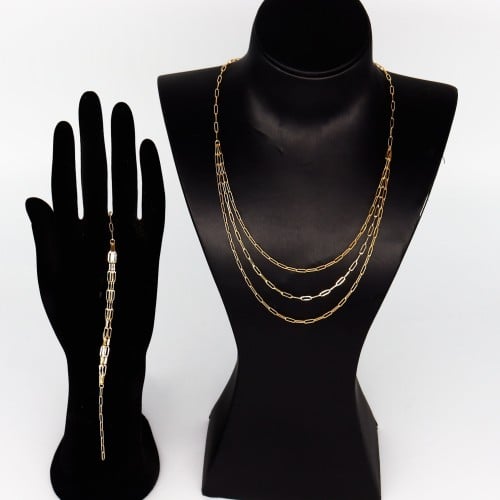 كلكشن سلسال ذهب مع سوارة جنزير عيار 18 االوزن: 10....