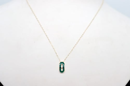 سلسال ذهب تصميم الماسي عيار 18 متوفر باللون (الابي...