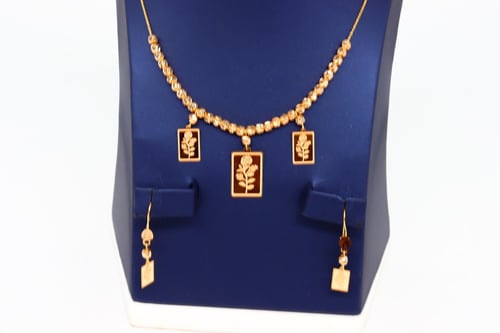 طقم ذهب فخم تصميم السبيكة عيار 21 | لأطلالة أنيقة