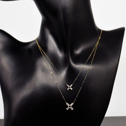 سلسال ذهب تصميم الماسي عيار 18