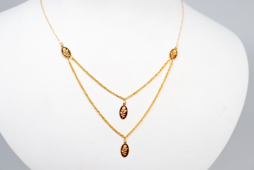 سلسال ذهب سبيكة بيضاوي دورين عيار 21