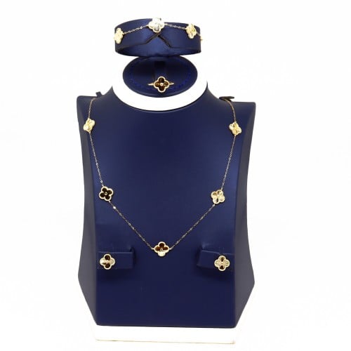 طقم تشوكر الفان كليف خمس وردات عيار 18