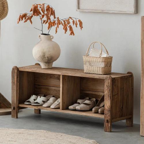 كرسي احذية لتبديل الأحذية مع رفوف تخزين