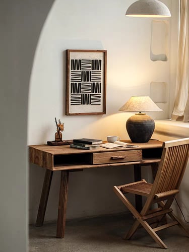 مكتب عمل او تسريحة من الخشب الطبيعي