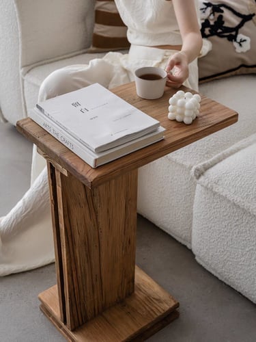 طاولة خدمة من الخشب الطبيعي