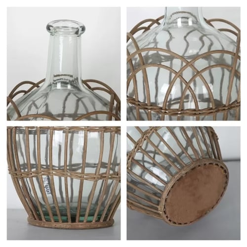 فازة من الراتان الطبيعي و الزجاج