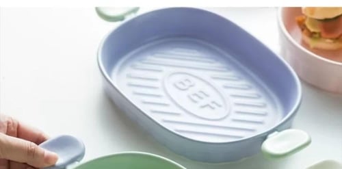 صينية فرن مستطيل بالوان الباستيل من السيراميك