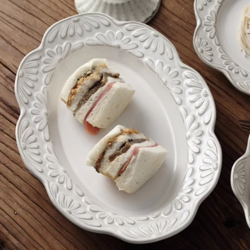 صحن تقديم بيضاوي من السيراميك