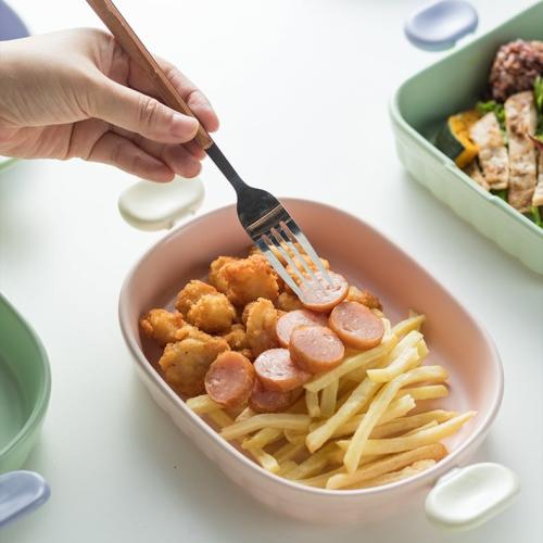 صينية فرن سيراميك بيضاويه بألوان الباستل الزاهية