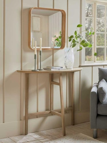 طاولة كونسول من خشب الاوك الطبيعي