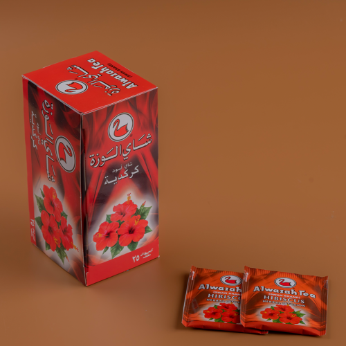 25 كيس شاي اسود مغلف بالكركدية