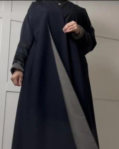 عبايه لف كحلي غامق جدا