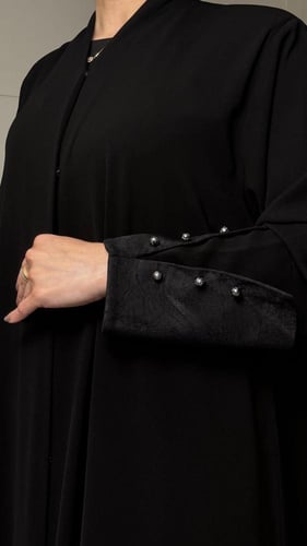 عبايه مقفله كامل بالطقطق مرينه بقماش جاكار كوري ول...