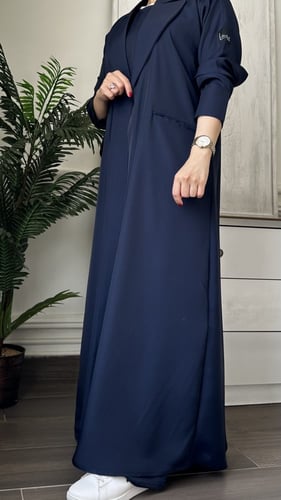 عبايه بليزر كحلي مع مرد داخلي