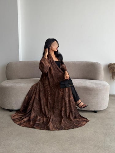 شيفون مشجر بني