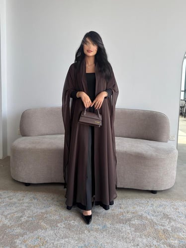 بلاك بيري اسود مع شيفون بني أكمام استرتش