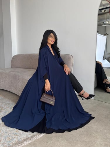 بلاك بيري اسود مع شيفون كحلي أكمام استرتش