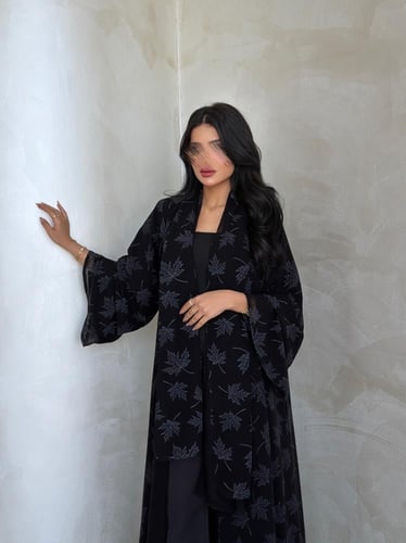 شيفون مبطن رمادي