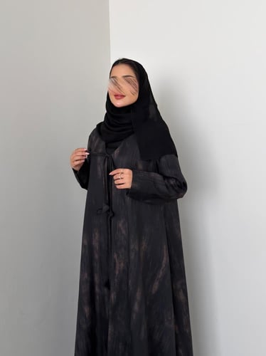 كريب لنن مطبوع اسود