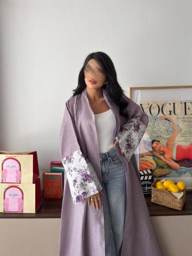 لنن هندي أكمام ركامه هندي بنفسجي