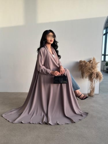 حرير بيج غامق دبل كلوش