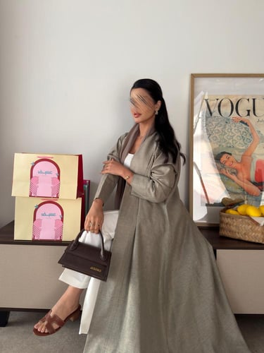 لنن هندي رمادي