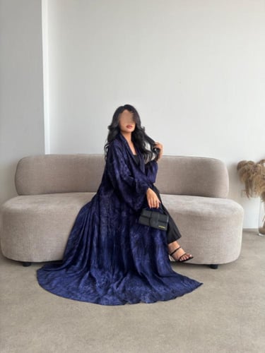 شيفون مشجر ازرق