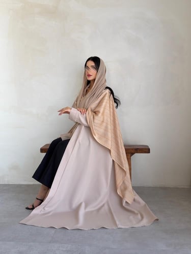 كريب لمار مع شال حرير تركي بيج