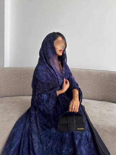 شيفون مشجر ازرق