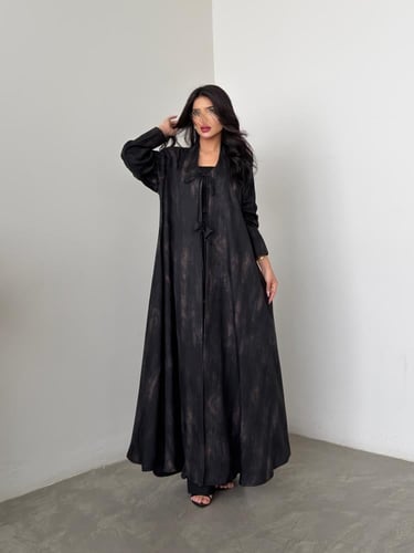 كريب لنن مطبوع اسود