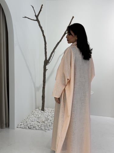 لنن هندي برتقالي أضافه بطانه المنتج غير شفاف