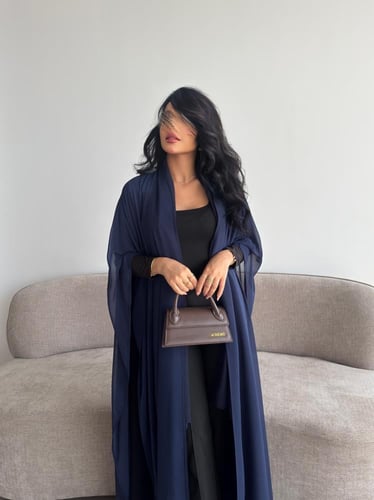 بلاك بيري اسود مع شيفون كحلي أكمام استرتش