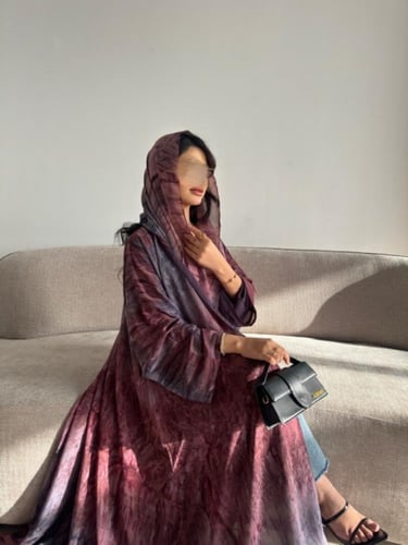 شيفون مشجر بنفسجي