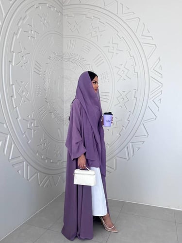 كريب مغسول كلوش موف اللون افتح من الصوره