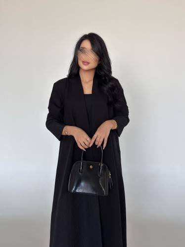 لمار اسود مع تداخلات قماش راما الجديد رسميه ربع كل...