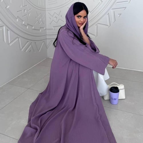 كريب مغسول كلوش موف اللون افتح من الصوره