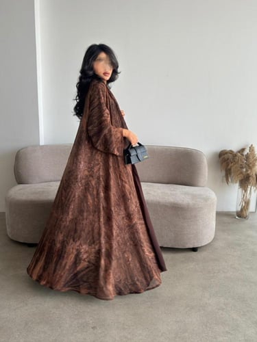 شيفون مشجر بني