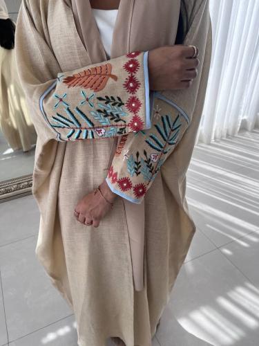 لنن هندي تطريز يدوي نص بشت