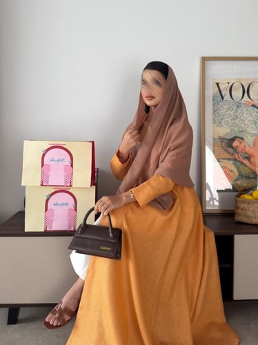 لنن هندي برتقالي صريح