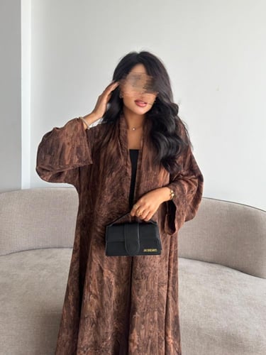 شيفون مشجر بني