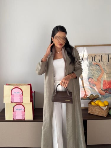 لنن هندي رمادي