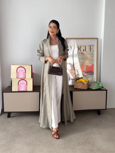 لنن هندي رمادي