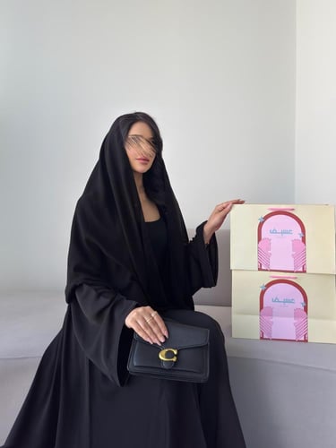 كريب ملكي كوري كلوش كويتي أكمام مربعه