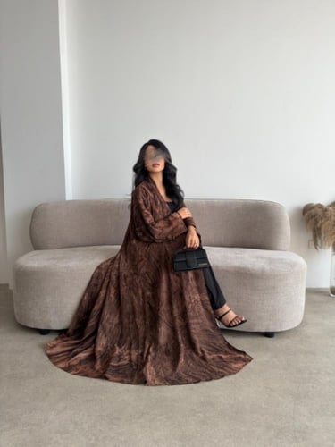 شيفون مشجر بني