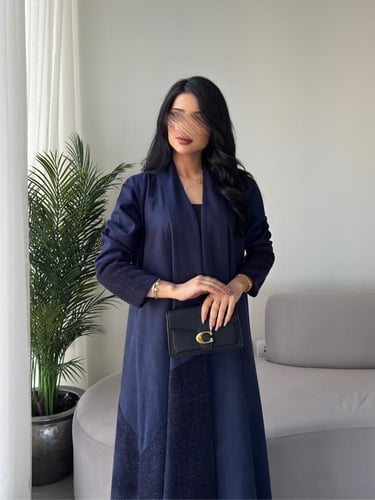 شمواه كحلي مع خامه كلاسيك كحلي رسميه ربع كلوش